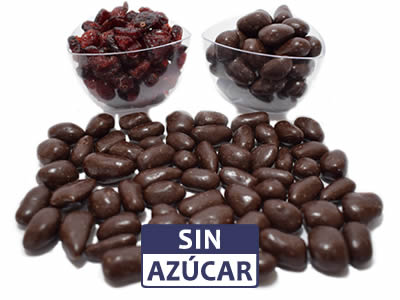 Arándanos cubiertos de Chocolate Oscuro al 70% sin azúcar